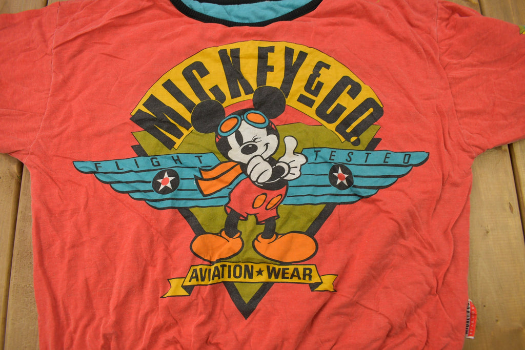 Vintage 1980s Mickey Mouse Reversible All Over Print Disney Crewneck