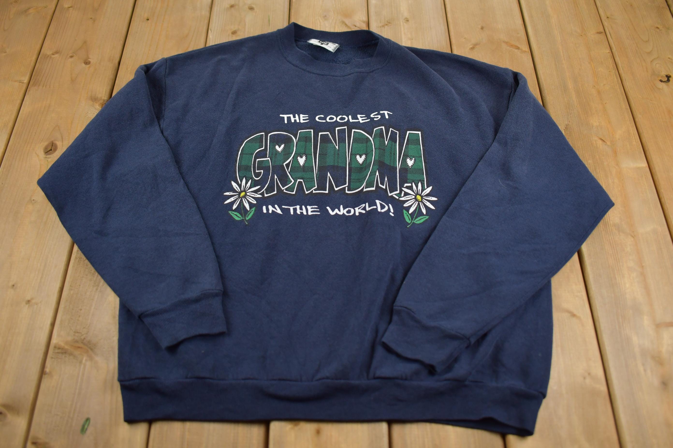 Vintage 1990s Lee Coolest Grandma In The World Sweater Made In USA