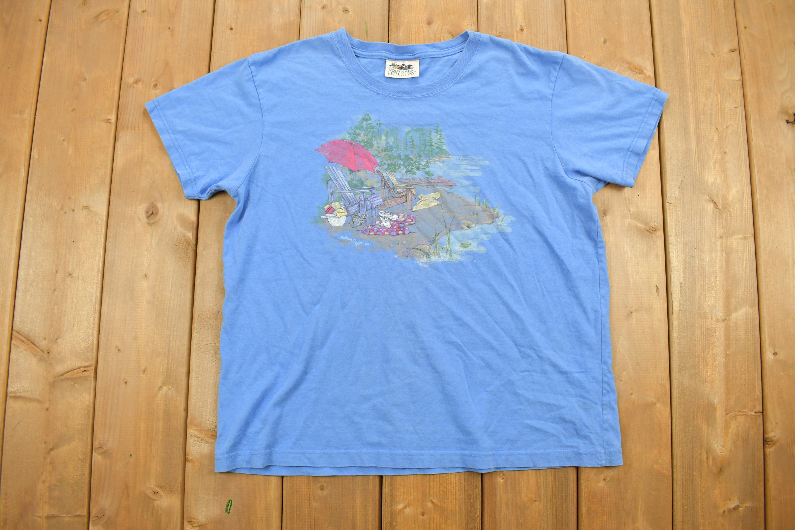 Vintage 1990s Northern Reflections Beach Themed T-Shirt