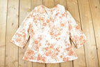 Vintage 1960s Floral Print Button Up Shirt Women's M