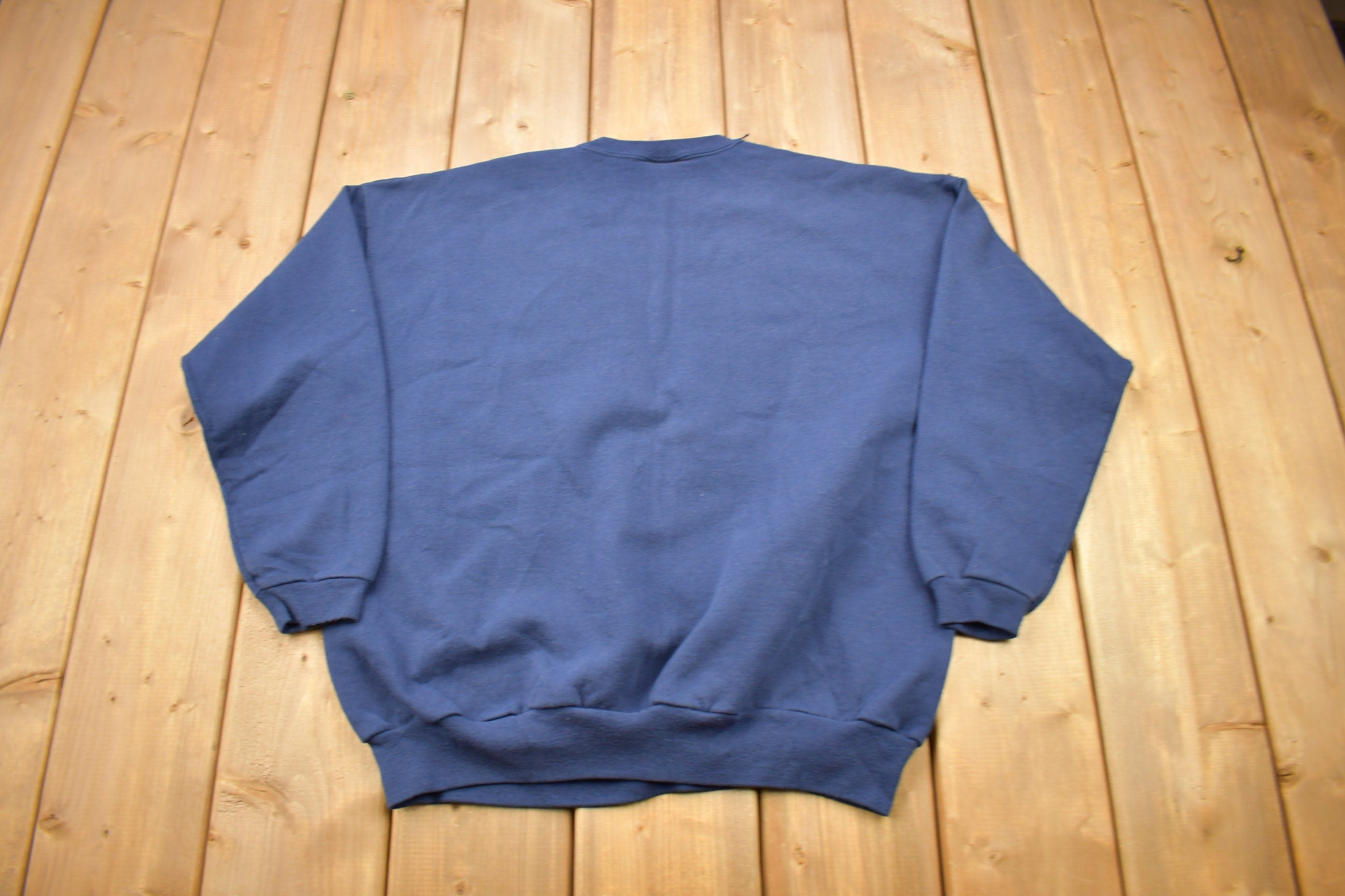 Vintage 1990s Navy Blue Blank Hanes Herway Crewneck Sweatshirt