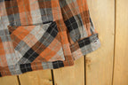 Vintage 1970s Flannel Wool Plaid Button Up Blazer Shirt Women's Large