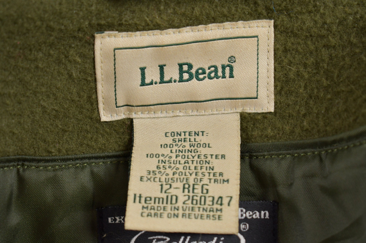 Vintage 1980s LL Bean Green Wool Jacket / Bellandi / Wool Jacket / Vintage 80s Jacket / Outdoor / Cozy Trench Coat / Made In Italy