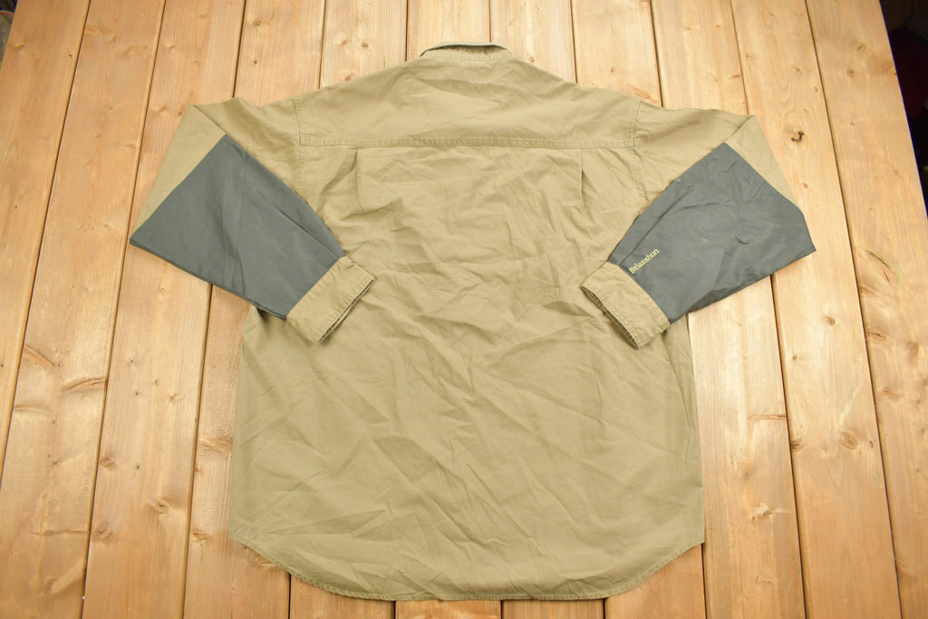 Vintage 1990s Columbia Green Khaki Button Up Shirt