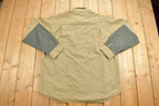 Vintage 1990s Columbia Green Khaki Button Up Shirt