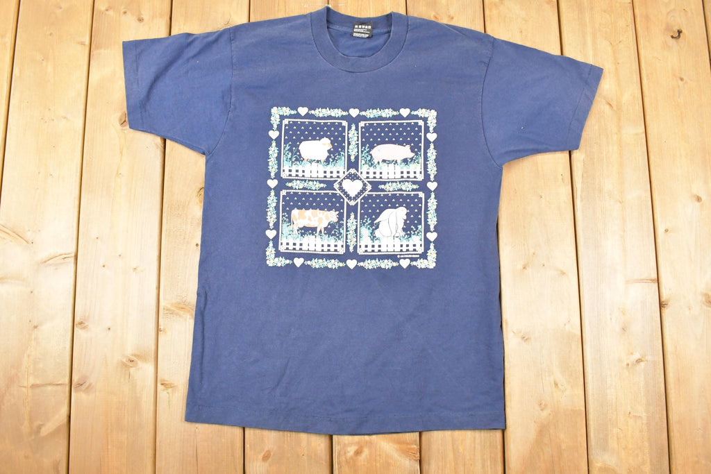 Vintage 1992 Endless Designs Farm Theme Souvenir Travel T-Shirt Men's L