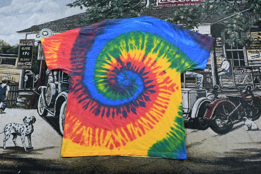Vintage 1990s All Over Print Tie Dye Spiral T-Shirt