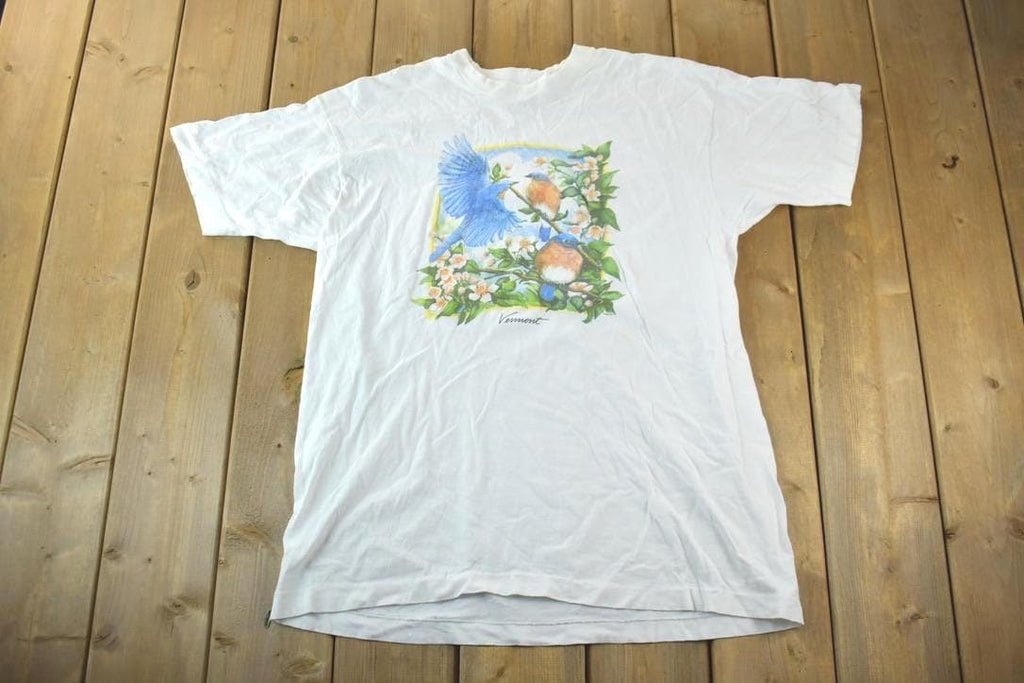 Vintage 1990s Eastern Blue Birds Graphic T-Shirt