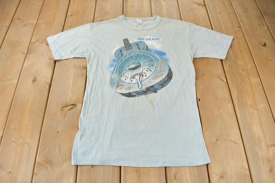 Vintage 1985 Dire Straits Brothers In Arms Tour Band T-shirt / Band Tee / Single Stitch / Made in USA / Music Promo / Premium Vintage