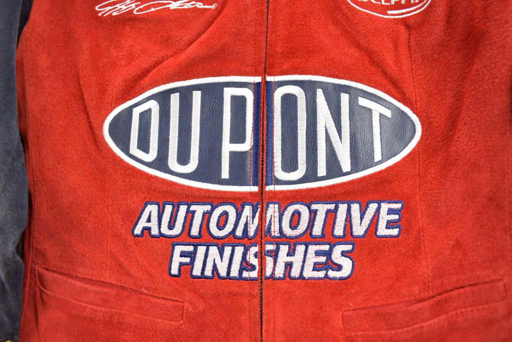 Vintage 1990s Chase Authentics Suede Dupont Nascar Racing Jacket
