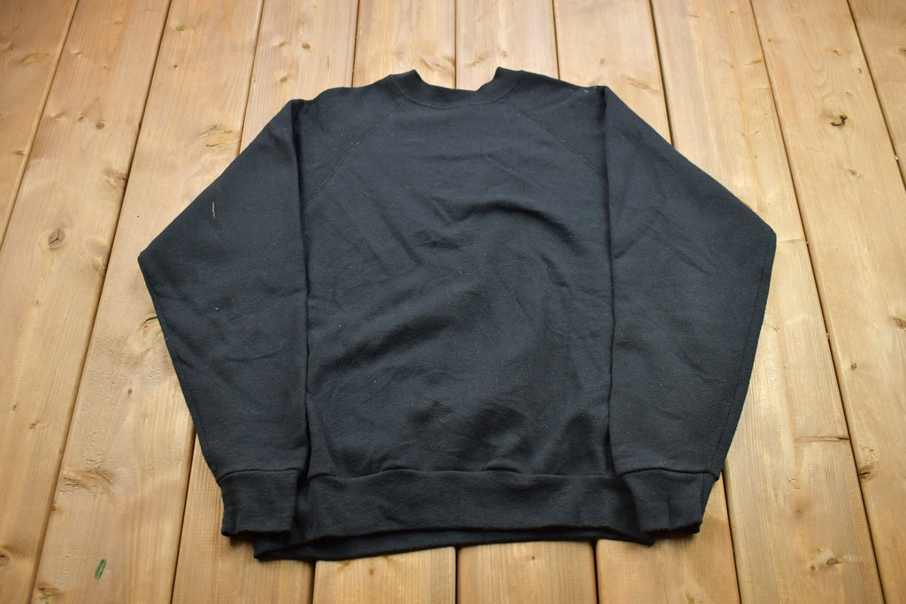 Vintage 1990s Blank Black Tultex Crewneck Sweatshirt