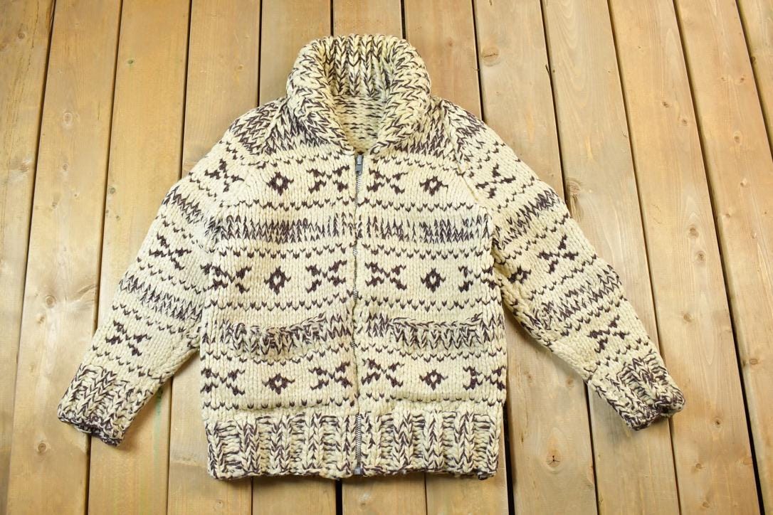 Vintage 1950s Hudson's Bay Point Coat Wool Knit