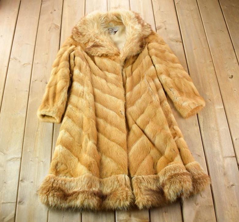 Vintage 1970s Full Length Red Fox Fur Coat Made In Canada
