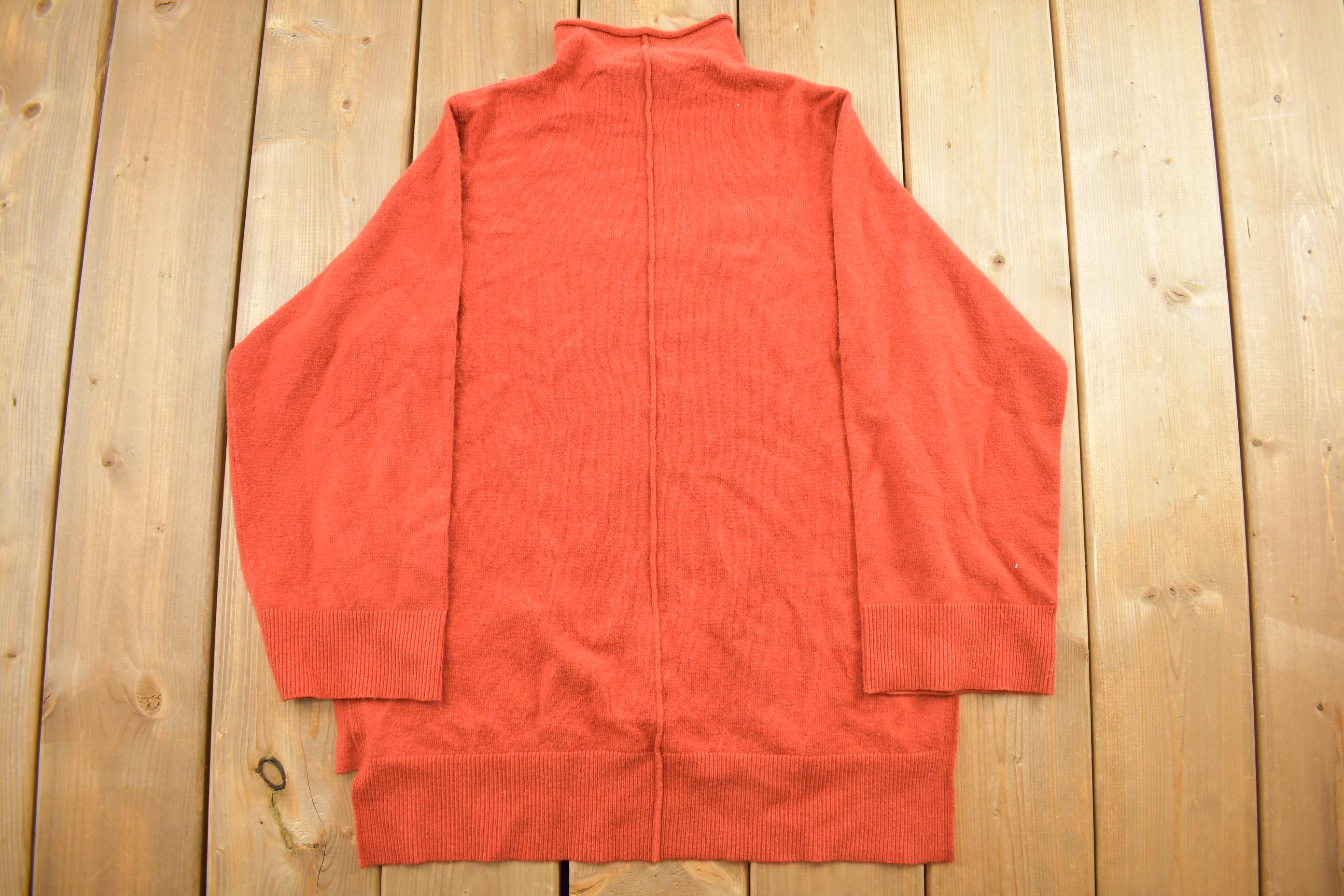 Vintage 1990s Blank Orange Turtleneck Sweatshirt