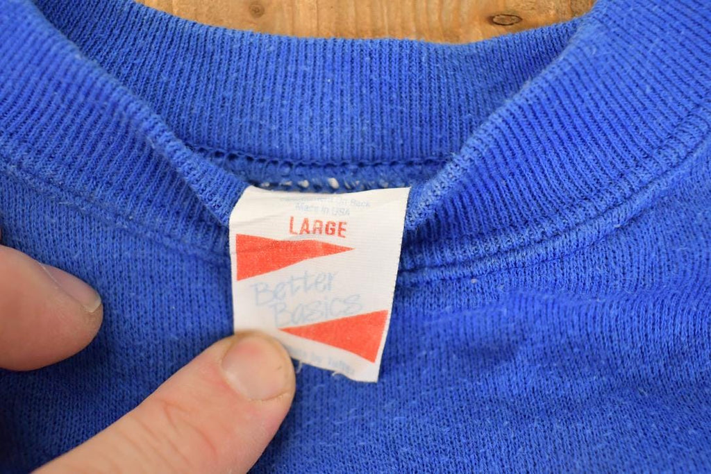 Vintage 1980s Better Basics CLP Embroidered Letters Crewneck Sweatshirt Men's M