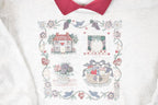 Vintage 1990s Cute Farmhouse Collared Crewneck Sweatshirt Women's XL