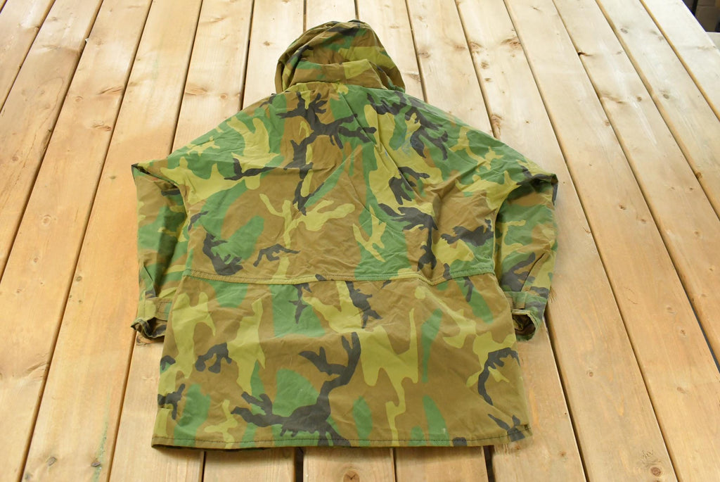 Vintage 1990s Log House Designs Gore Tex Camo Parka Hunting Jacket Men's M / Outdoors Hunting Coat / Hooded