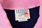 Vintage 1980s Floral Hearts Embroidered Cute Collared Crewneck