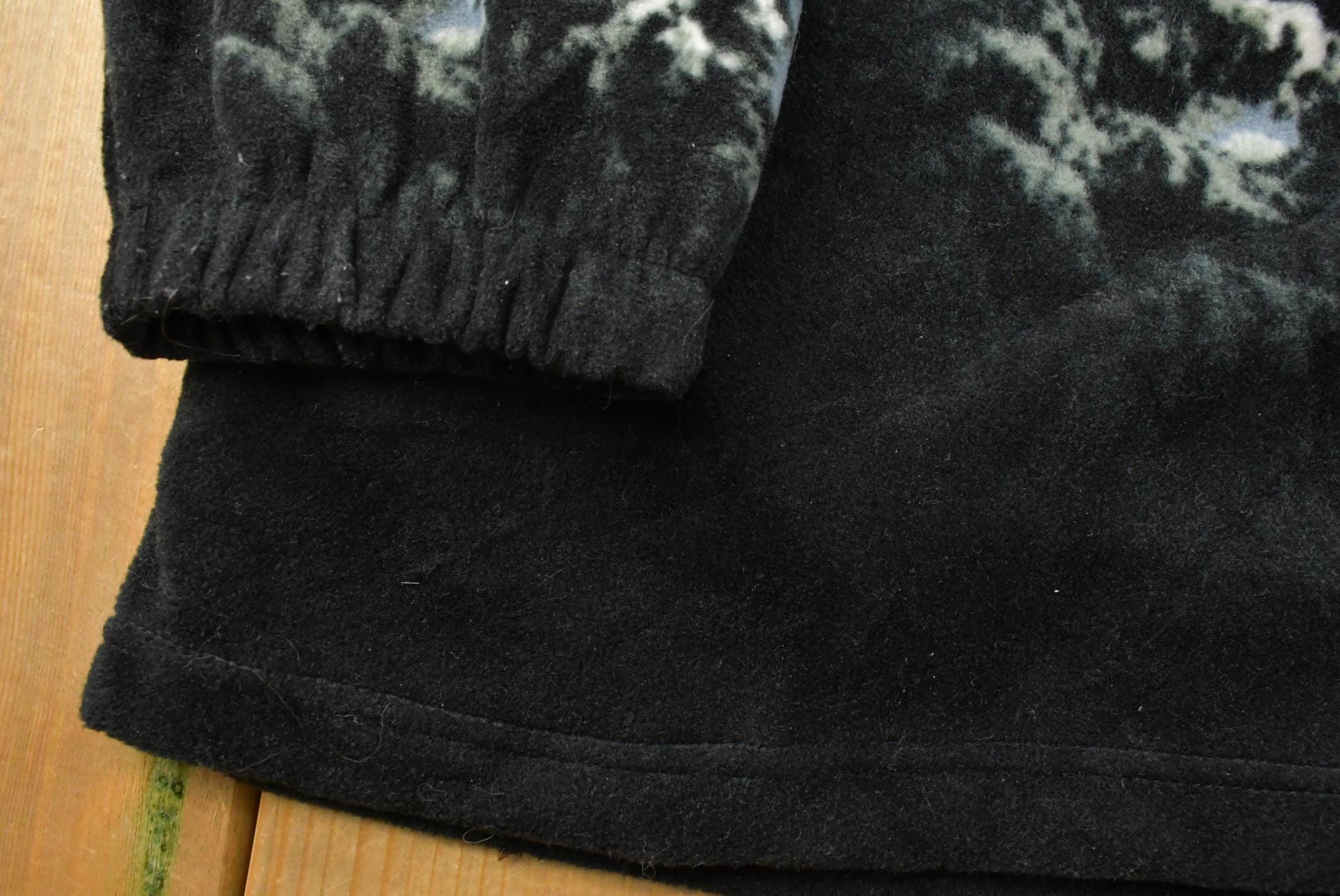 Vintage 1990s Kokopelli American Bald Eagle Fleece Sweater Jacker Men's XL / Outdoors / 90s Sweater / Fleece Zip up / All Over Print