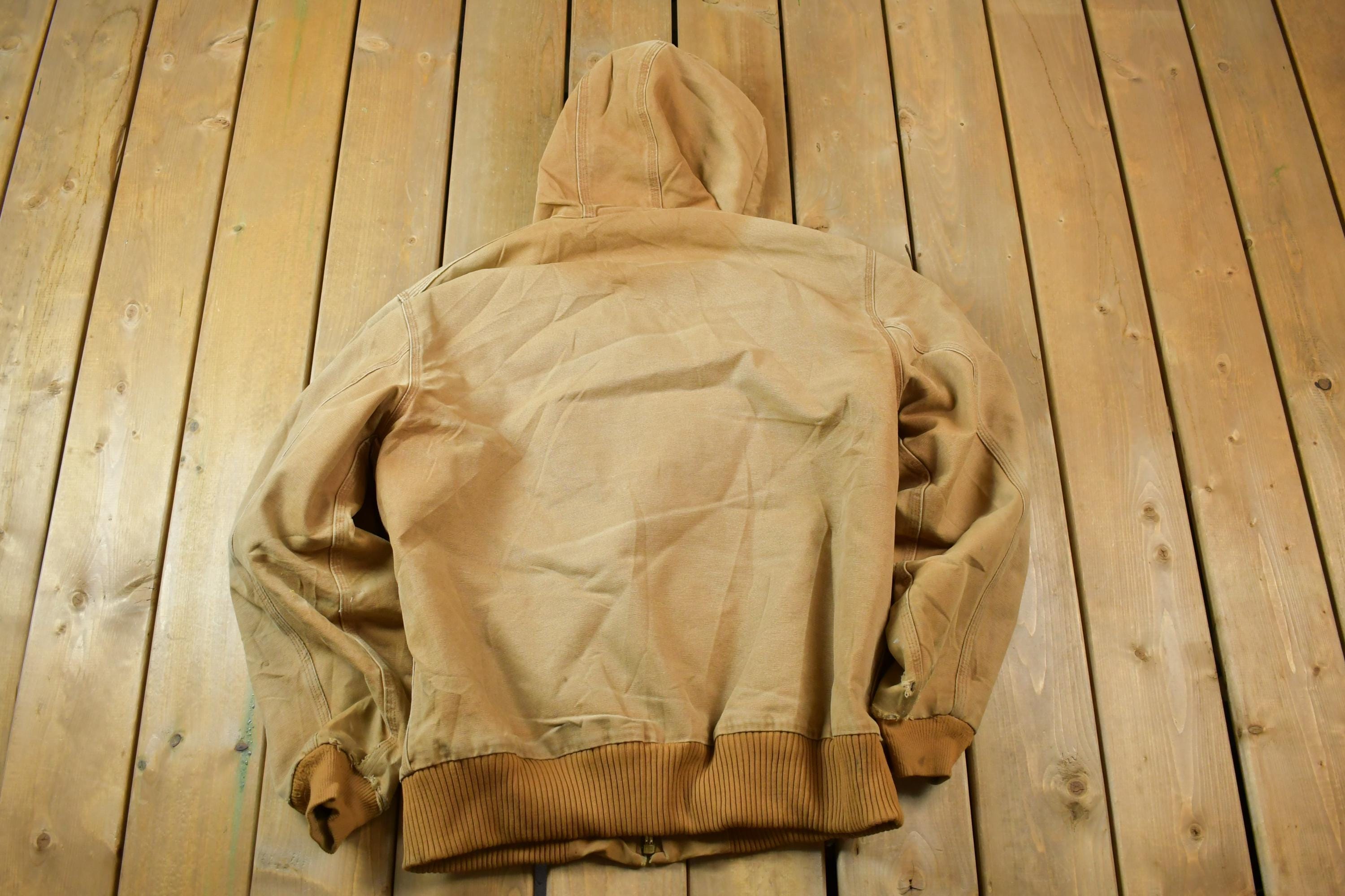 Vintage 1990s Distressed Carhartt Blanket Lined Hooded Jacket