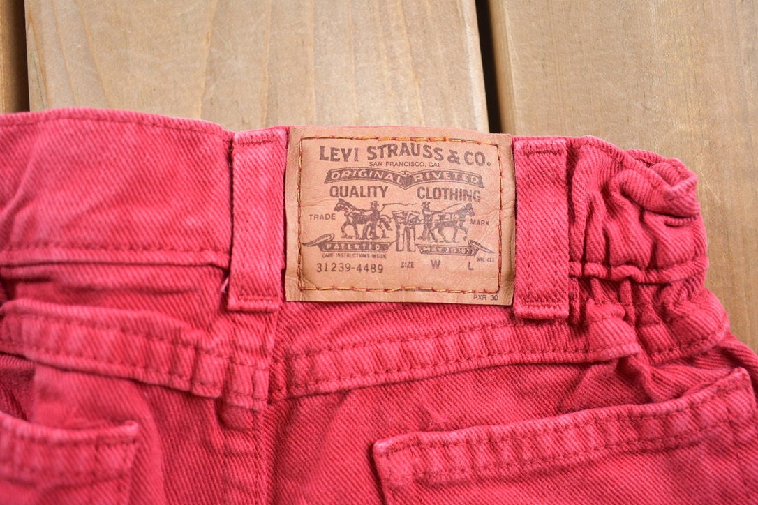 Vintage 1990s Red Riveted Youth Levi Red Tab Jeans Size 20 x 18