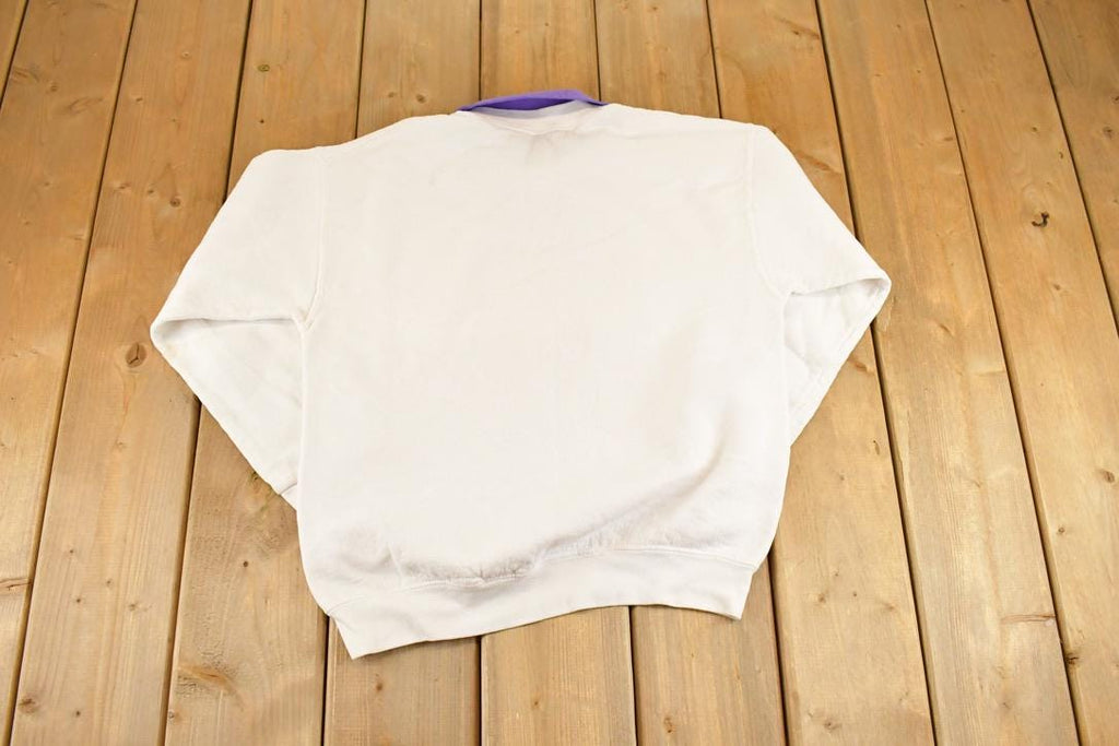 Vintage 1990s Alaska Floral Collared Souvenir Crewneck Sweatshirt Womens M