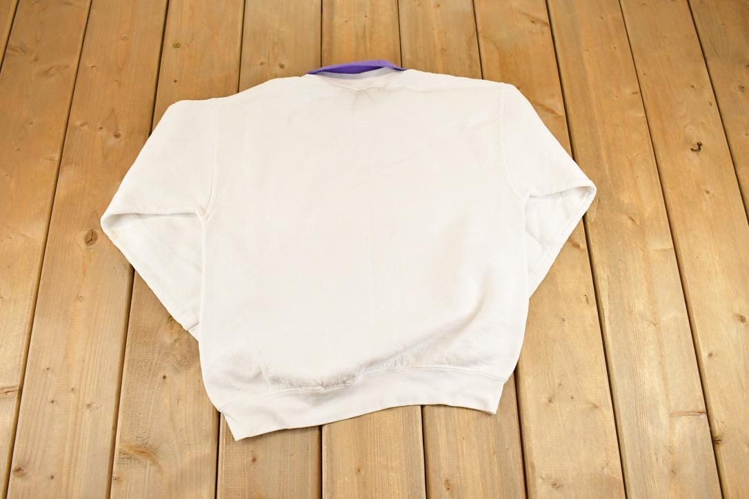 Vintage 1990s Alaska Floral Collared Souvenir Crewneck Sweatshirt Womens M