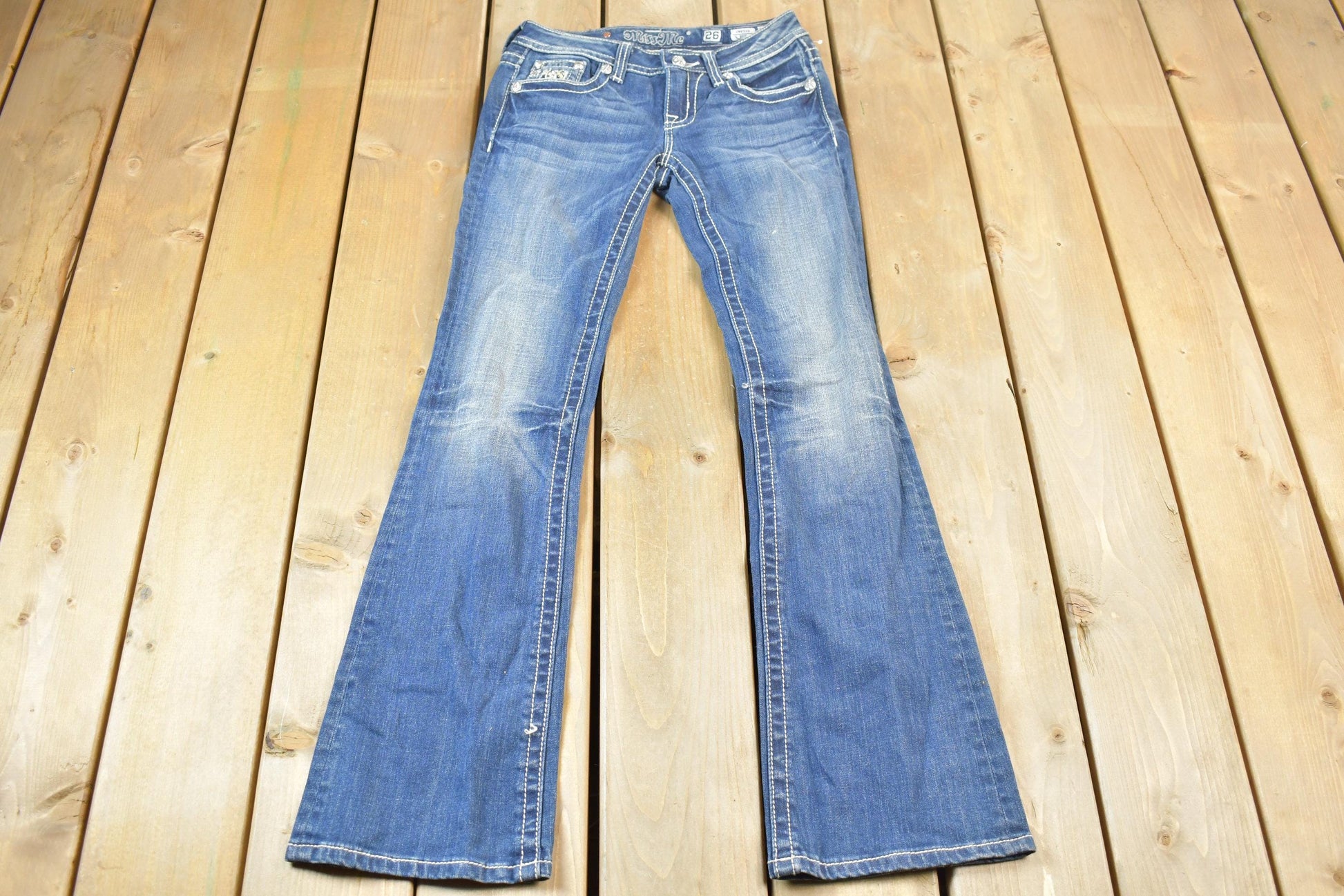Vintage Y2K Miss Me Bedazzled Low Rise Jeans Size 26x31