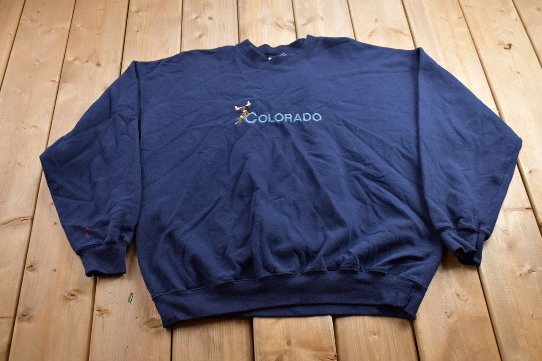 Vintage 1990s Colorado Moose Theme Crewneck Sweatshirt