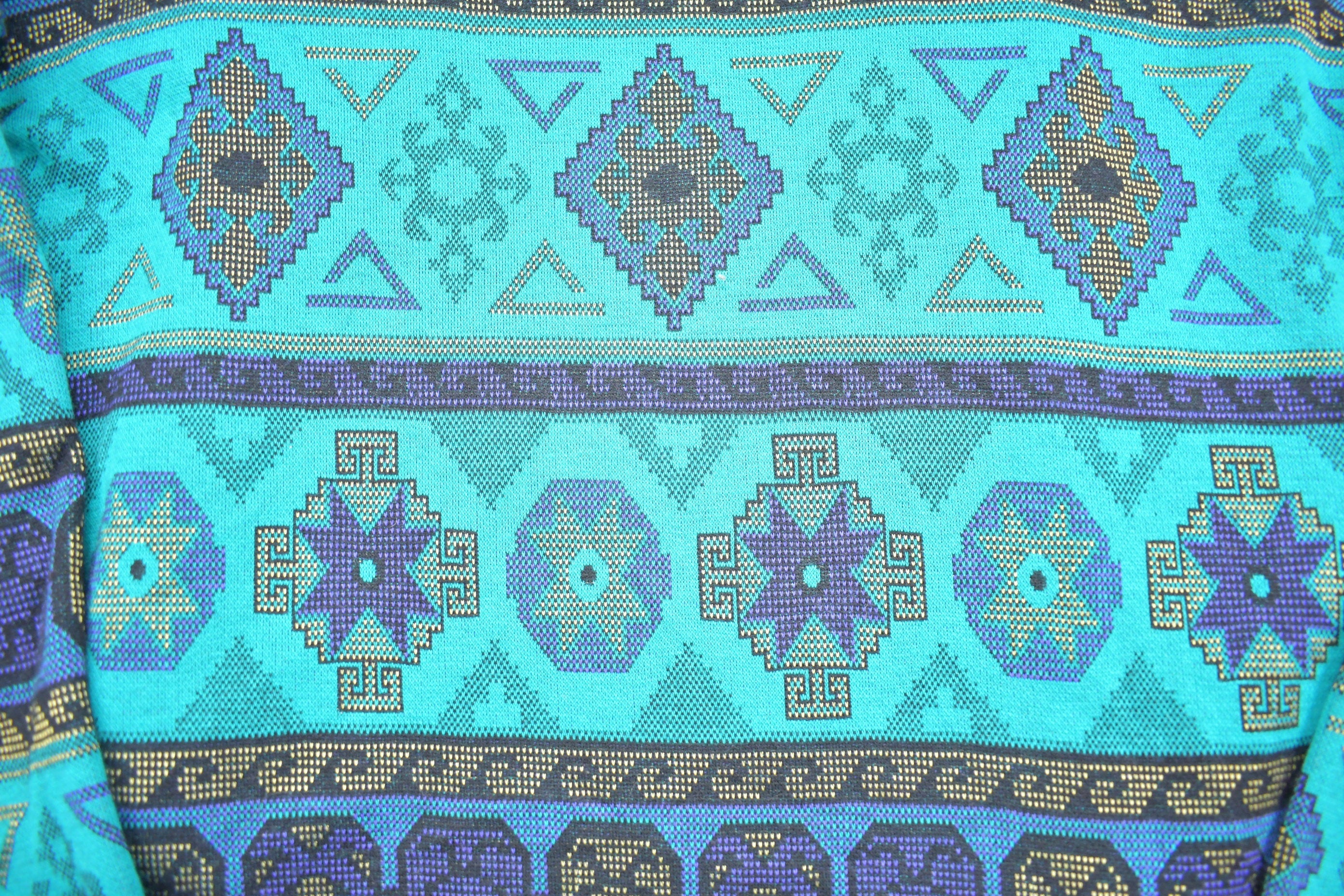 Vintage 1980s Graff Patterned Cardigan Sweater