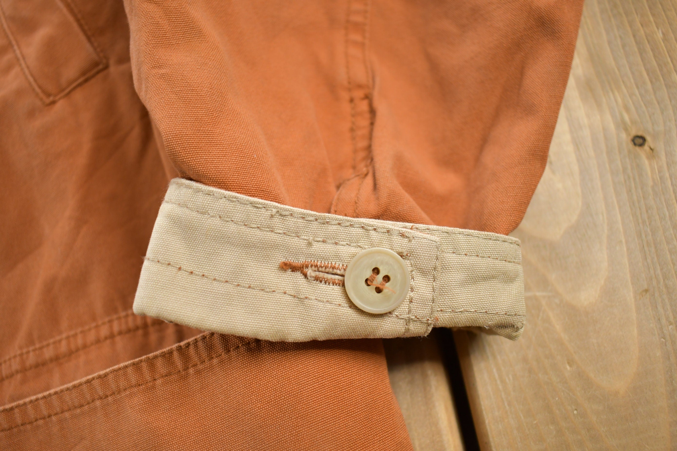 Vintage 1990s Orange And Solid Beige Reversible Jacket