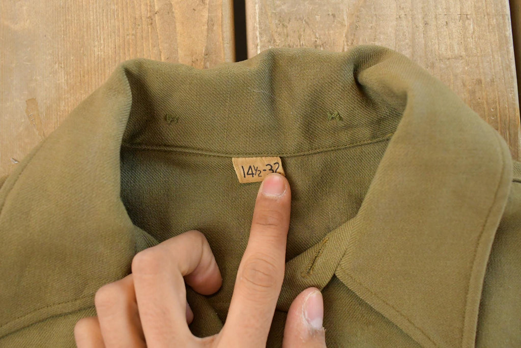 Vintage 1940s WW2 Military Air Force Wool Button Up Infantry Field Shirt Men's S /