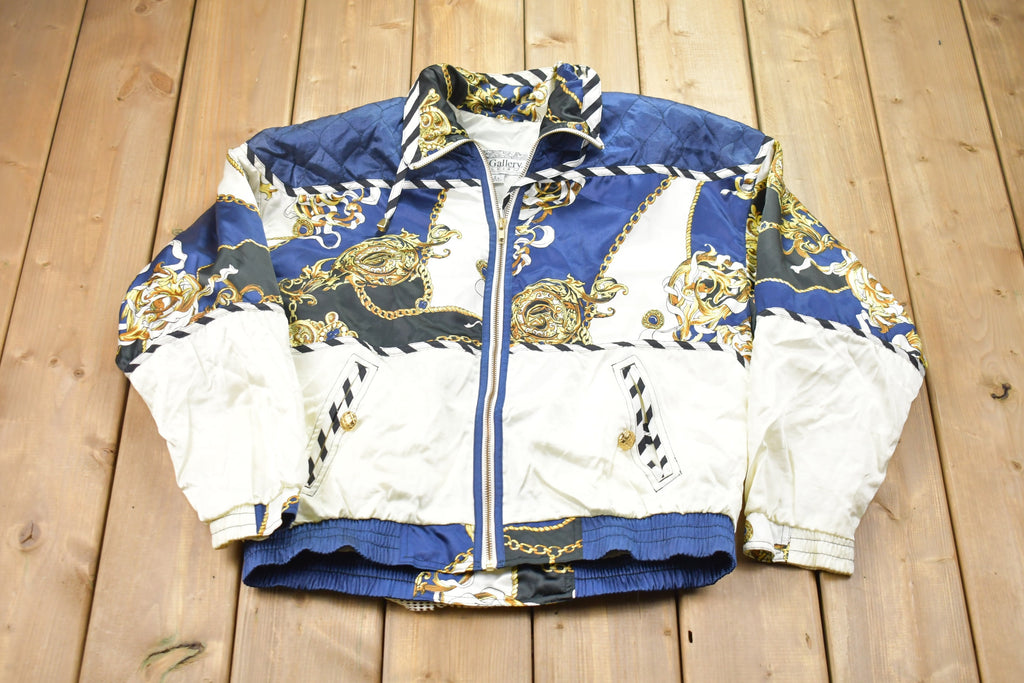Vintage 1980s Gallery Sport All Over Print Full Zip Windbreaker Jacket