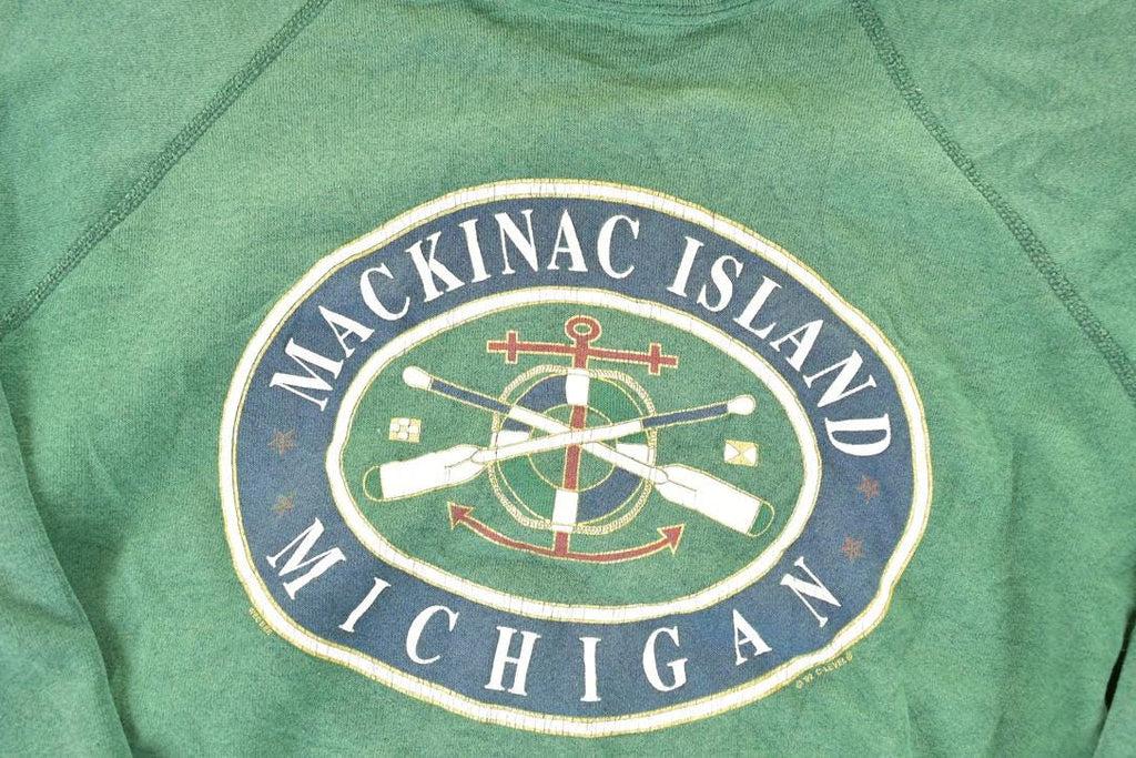 Vintage 1990s Mackinac Island Michigan Boat Life Crewneck Sweatshirt Men's L