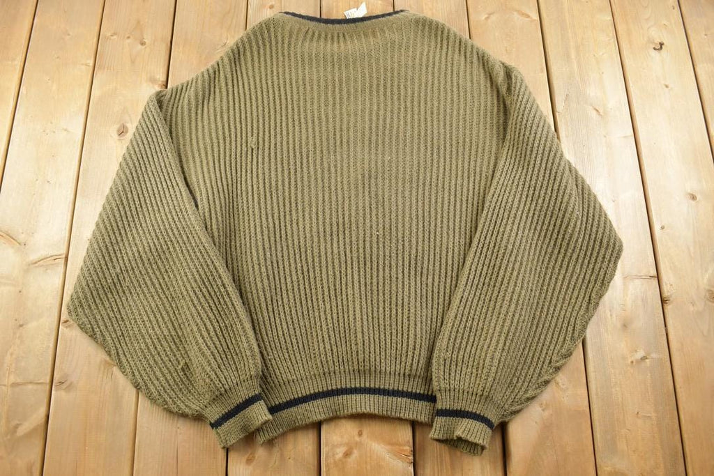 Vintage 1990s Wool Knit Celtic Ram Knit Crewneck Sweater