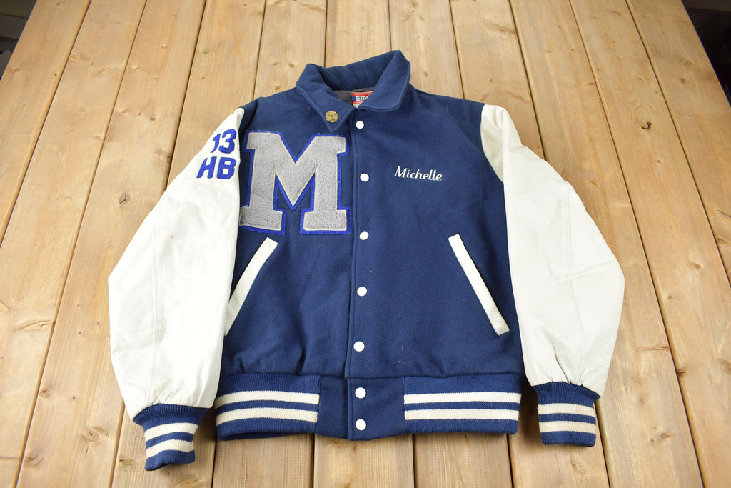 Vintage 1999 Manasquan Varsity Soccer Leather & Wool Varsity Jacket Made In USA