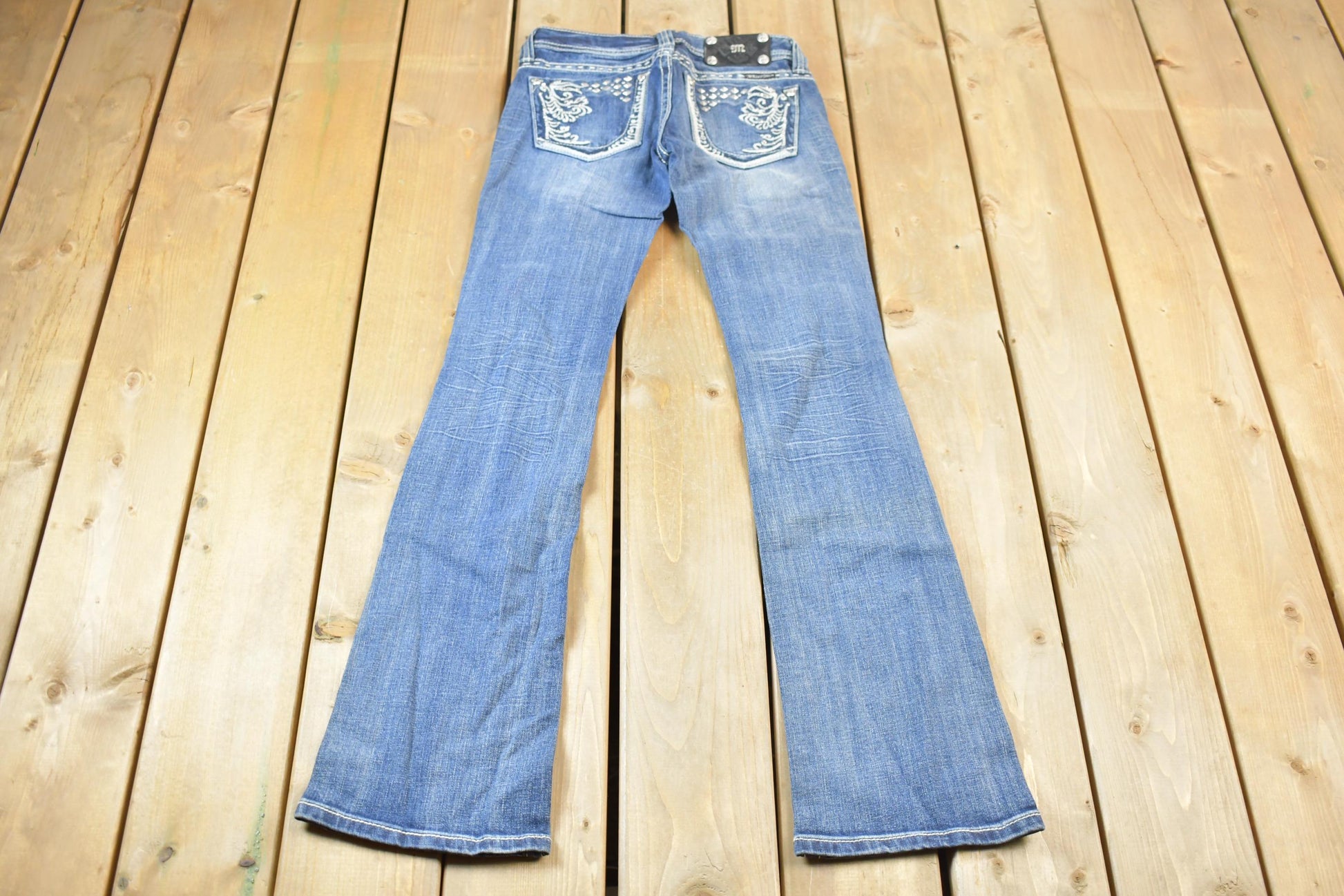 Vintage Y2K Miss Me Bedazzled Low Rise Jeans Size 26x33