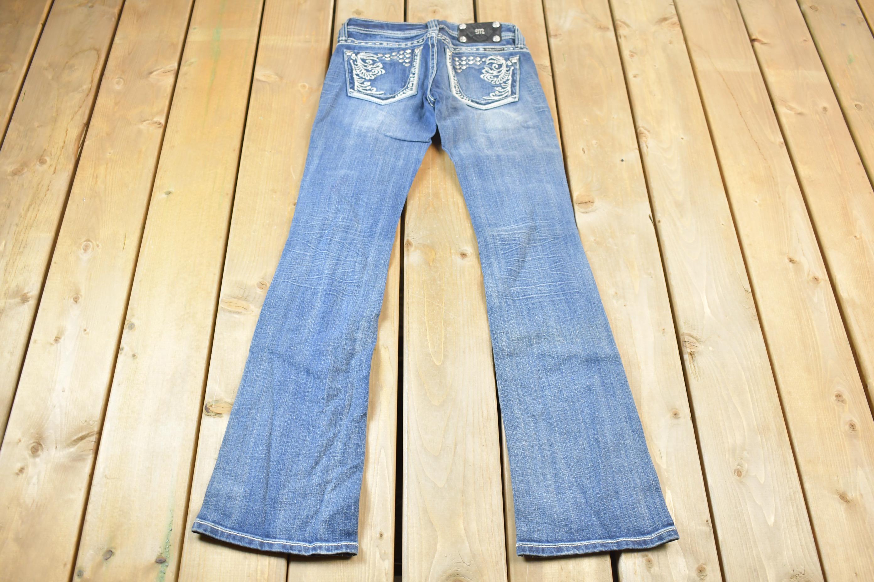 Vintage Y2K Miss Me Bedazzled Low Rise Jeans Size 26x33