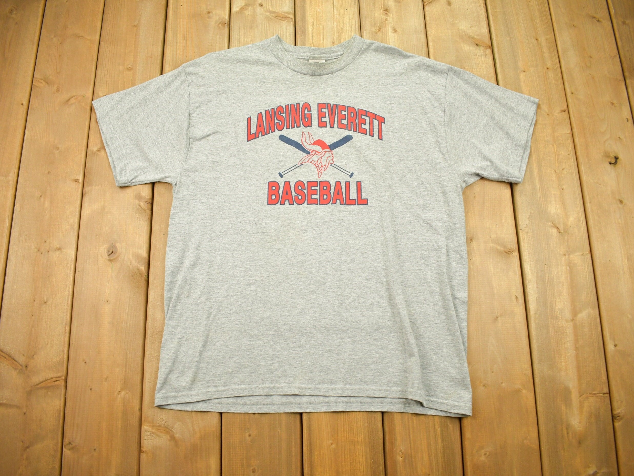 Vintage 1990s Lansing Everett Baseball Graphic T Shirt