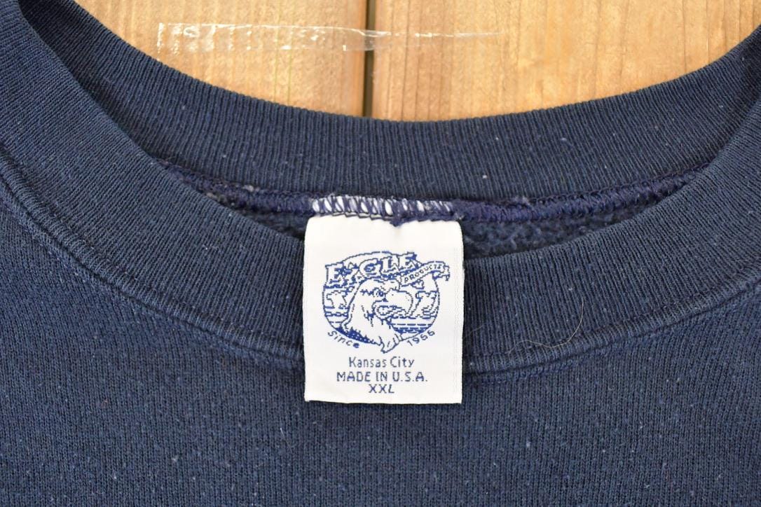 Vintage 1990s Colorado Hawk Wolf Moose Cartoon Graphic Print Crewneck Sweatshirt Mens L