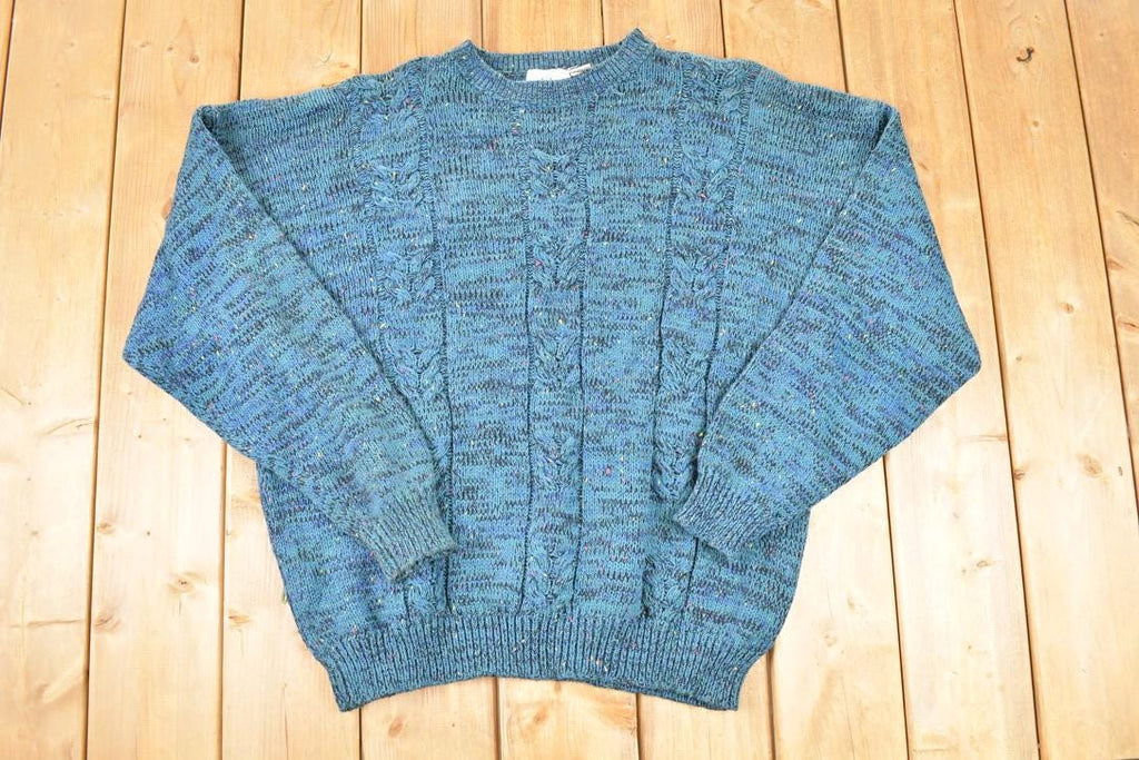 Vintage 1990s GS Company Cable Knit Crewneck Sweater Men's XL