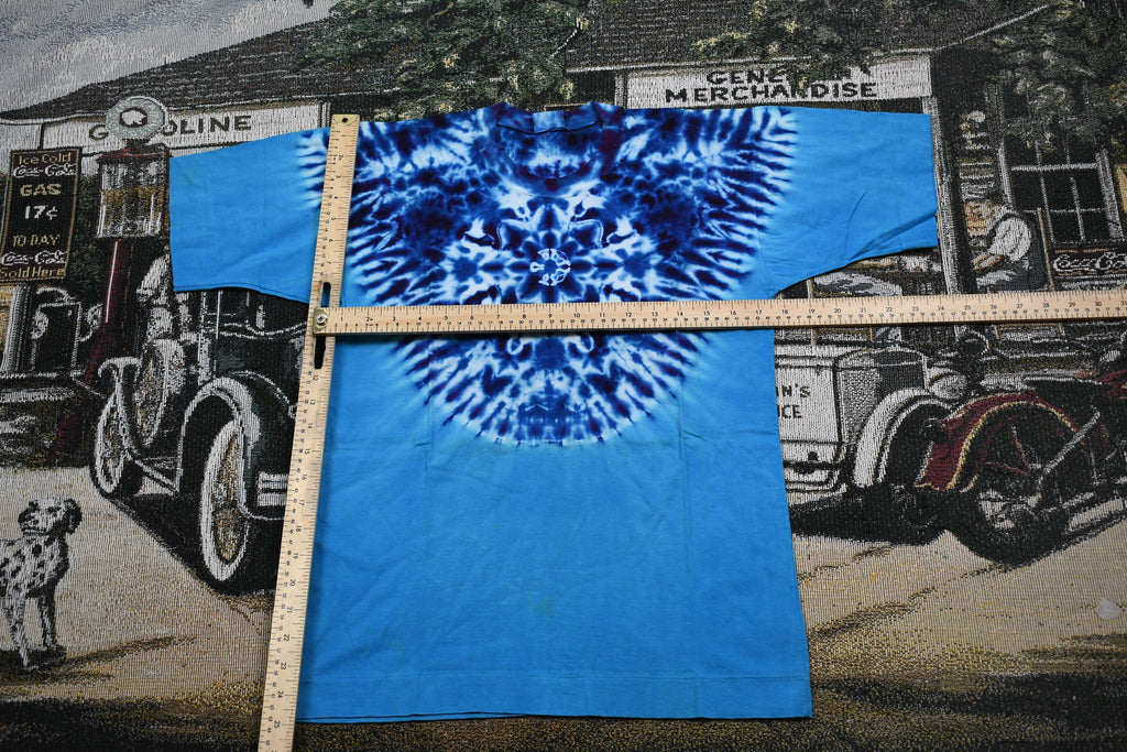 Vintage 1990s Blue Tie Dye Graphic T Shirt