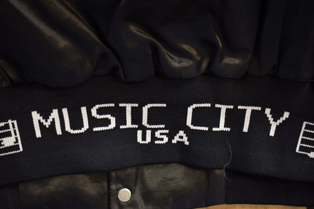 Vintage 1980s West Ark Nashville Music City Satin Bomber Jacket