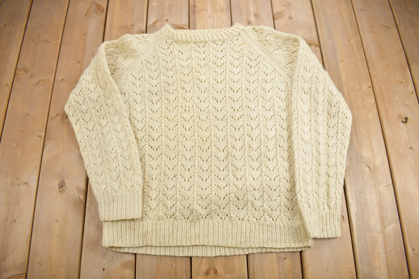 Vintage 1980s Knit Crewneck Sweater / Vintage Crewneck / Light Weight Sweatshirt / Abstract Pattern