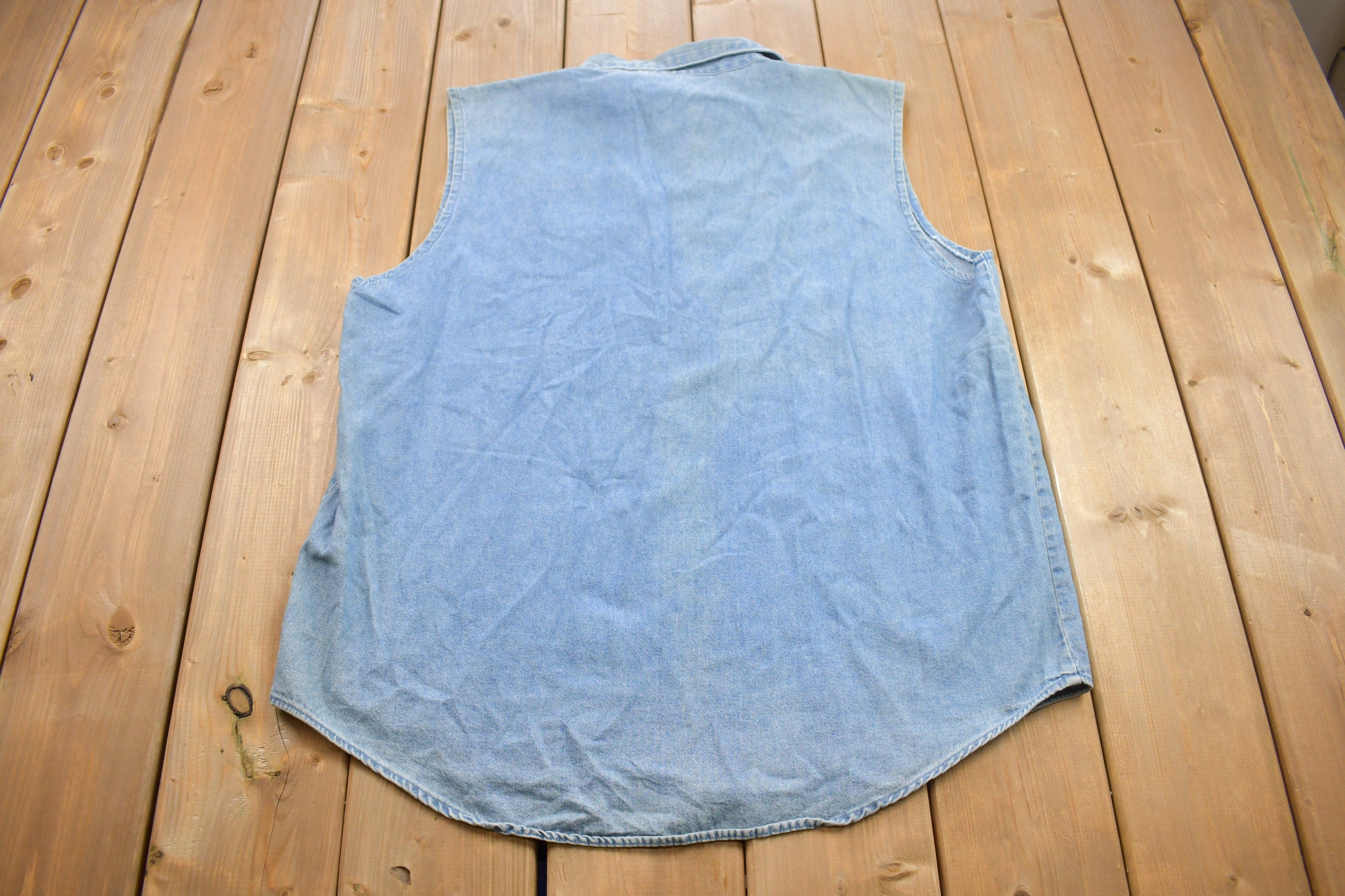 Vintage 1990s Cartoon Network Scooby Doo Denim Button Up Vest