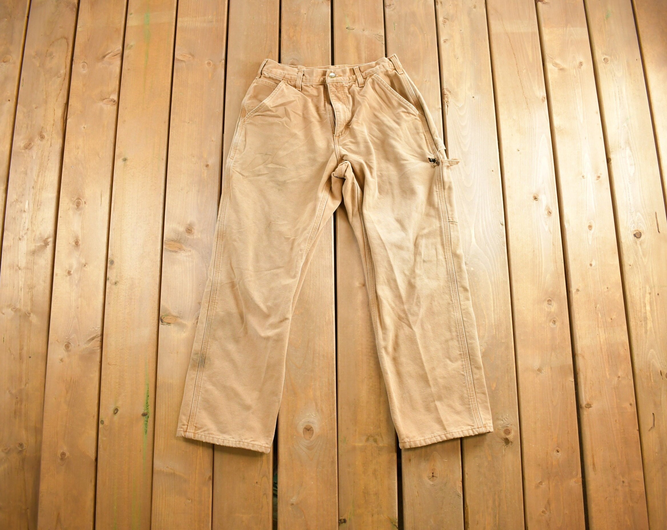 Vintage 1990s Beige Carhartt Work Pants Size 32x30