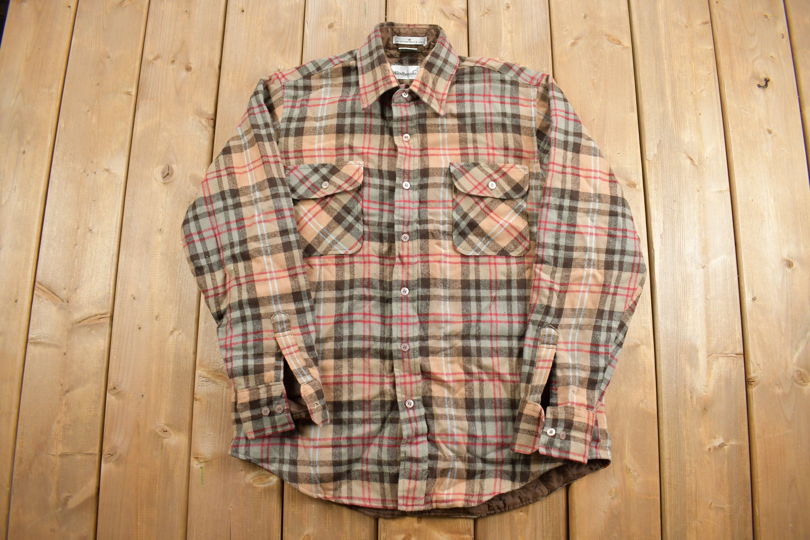 Vintage 1980s Windbreaker Brand Insulated Button Up
