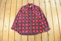 Vintage 1960s Champion Button Up Plaid Flannel Trucker Shirt Men's Small