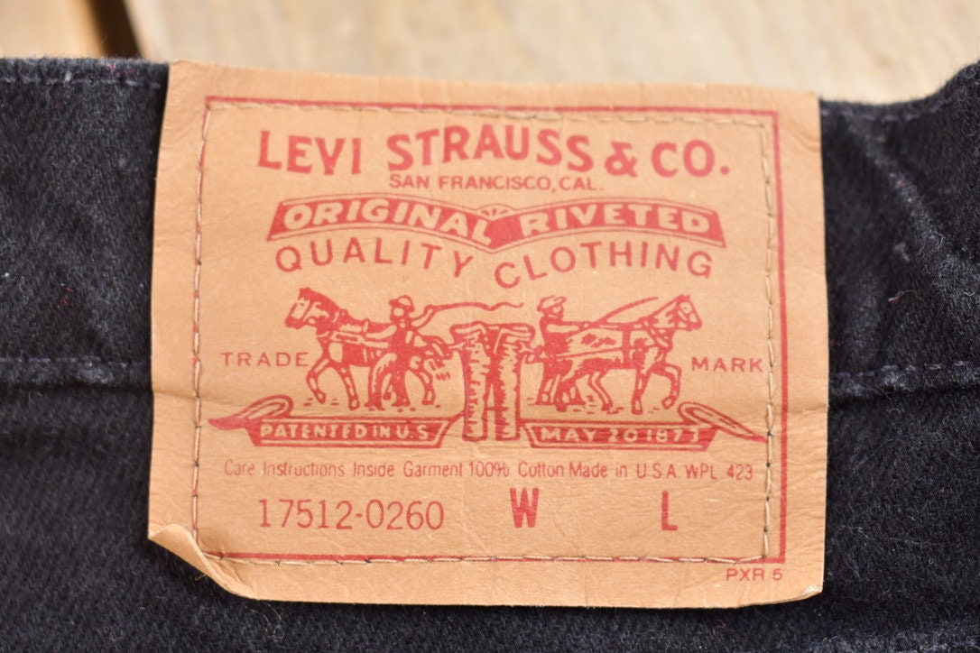Vintage 1990s Levi's Red Tab Black Denim Jeans Size 31 x 29
