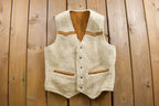 Vintage 1980s Muntgumery Ward Sherpa Lined Western Denim Button Up Vest
